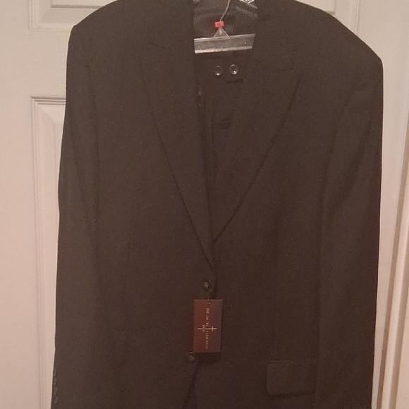 Black Brown 1826 For Lord & Taylor Classic Black Formal 100% Wool 2 Pc Suit - Picture 1 of 10